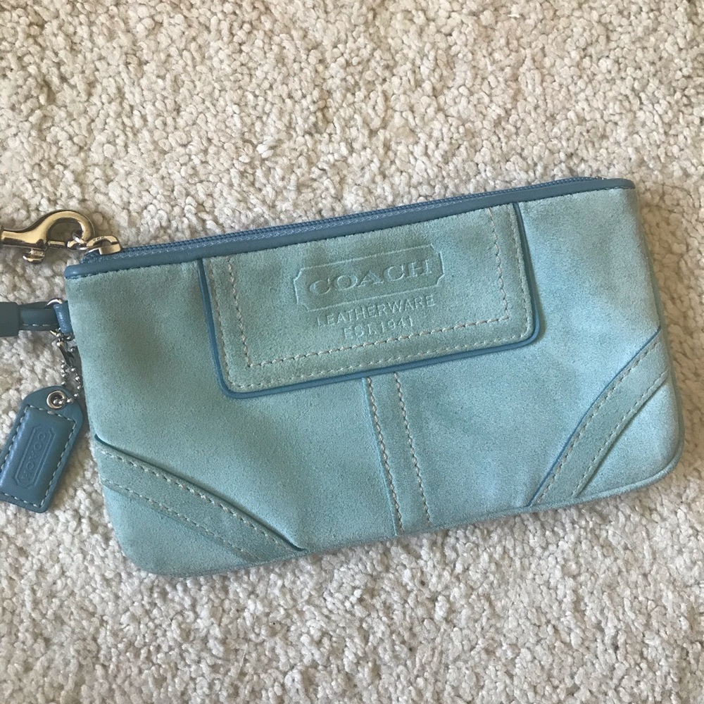 COACH classic suede wristlet